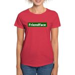 CafePress IT Crowd Friendface Women's Dark T Shirt Womens Cotton T-Shirt Red