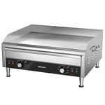 TOPKITCH Commercial Electric Griddle, 24" 3500W 240V Electric Countertop Griddle Heavy Duty Flat Top Grill Restaurant Electric Griddle Grill, Adjustable Temperature Control 122°F-572°F, 6-15P Plug