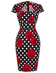 GRACE KARIN Evening Party Formal Retro Dress Women's Cocktail Large Floral-11(CL7597)