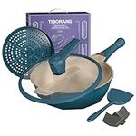 Tiborang 8 in 1 Frying Pans Nonstick,11" Frying Pan with Lid,Steamer for Cooking,All in One Pan Cookware for All Stoves,Woks & Stir-Fry Pans Nonstick,Saute Pan PFAS-Free/PFOA Free(Dark Teal)