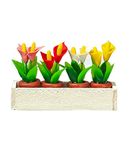 Melody Jane Dolls House White Window Box with 4 Pots of Lilies Miniature Garden Accessory