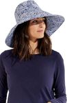 Coolibar UPF 50+ Women's Brittany Beach Hat - Sun Protective (One Size- Navy Artisan Paisley), Navy Artisan Paisley, One Size