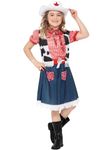 Smiffys Cowgirl Sweetie Costume, Blue with Dress, Vest, Scarf, Belt & Hat, Girls Fancy Dress, Child Dress Up Costumes