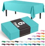 Exquisite 6-Pack Premium Plastic Tablecloth Plastic Table Cover - 30 Colors…