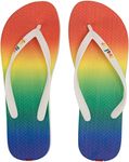 Swalker Man & Women's Flip Flop Sandal Rainbow print in Recyclable Rubber Sole with Non-Slip Pattern & Bouncy Footbed, Rainbow, 7