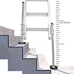 KARRYTON 23" Ladder Levelers for Type II,I and IA Extension Ladders up to 32’,with Anti-Slip Threaded and Adjustable Extension Ladder Legs for Stairs and All Surfaces - Extented Version（23"）