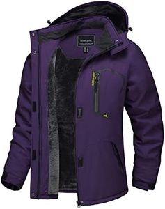 TACVASEN Winter Coats Women Waterproof Jacket with Hood Winter Fleece Coat Ladies Ski Parka Jackets Outdoor Sport Walking Windbreaker Purple