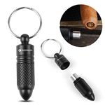 KEENSUN Cigar Punch - Cigar Hole Opener Stainless Steel Punch Blade, Portable Rotary Punch with Key Chain Ring (Black)