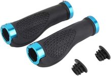 NSV Cycling Handlebar Grips, Pair, Lock-on Anti-Slip Design, for Mountain, Road & Cruiser Bikes (Blue)