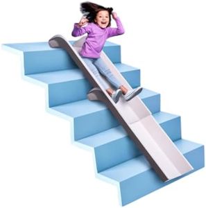 StairSlide 8-Pack Modular Indoor Slide for Home Staircases, White - Stair Attachment Ramps for Kids with Non-Slip Grip Bottom, Easy to Store, No Installation Needed