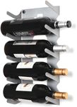 Hallops Wine Holder - 5 Bottle Wine Rack - Wine Bottles Organizer - Metal Finish with Modern Design - Sturdy Fall Proof Mount - Display Your Fine Selection of Wines - Silver -15.7''H x 7.8''W