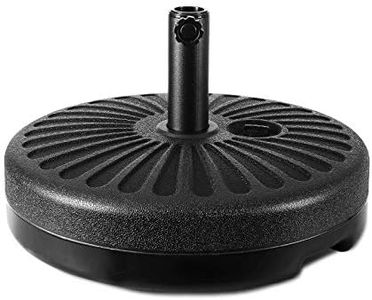 Instahut Outdoor Umbrella Base Black Pod Pole Stand Holder, Garden Beach Patio Offset Sun Home, 23kg Capacity Filled with Sand or Water 51x12cm