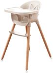 Fodoss 3-in-1 Wooden High Chair for Babies and Toddlers,Convertible Easy Clean Infant Highchair,Silla Modern Design para Comer De Bebe