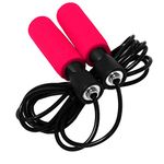 Jump Rope, Smooth Ball Bearing Tangle-Free Skipping Rope, Adjustable Jumping Ropes with Foam Handles, Ideal for Aerobic Exercise Like Boxing, Fitness and Endurance Training- Red