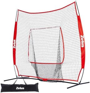 Baseball and Softball Practice Net 7×7ft Portable Hitting Batting Training Net with Carry Bag and Metal Frame