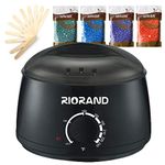 RioRand Wax Warmer Hair Removal Kit with Hard Wax Beans and Wax Applicator Sticks (Black)