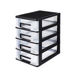 4 Tier Plastic Drawer Type Closet, Plastic Home Office Storage Organizer, Makeup Organizer Storage Station Cube, Cosmetics Jewelry Storage Box for Bathroom