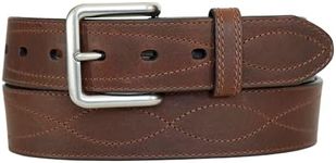 Wolverine Men's Rugged Boot Leather Work Belt, Western Figure 8 - Brown