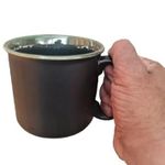 Bamby Ceramic Handmade Coffee Mug 1 Piece for Serving And Baking Coffee/Smoothie/Cake/Noodles Microwave And Oven Safe BLACK & GREEN