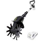Sun Joe 24V-TLR-LTE-A 24-Volt* IONMAX Cordless Garden Tiller + Cultivator Kit | W/ 2.0-Ah Battery + Charger
