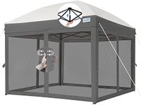 Quictent 10’x10’ Pop up Canopy Tent with Netting, One Person Instant Setup Screen House Room Tent Screened- 2 Magnetic Doors Waterproof (Gray)