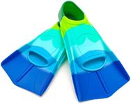 Gugmoy Limited Edition Swimming Training Fins,Comfortable Silicone Swim Fin for Swimming and Diving,Size Suitable Beginners Kids Girls Boys Adults (S, 2C-DarkGreen)