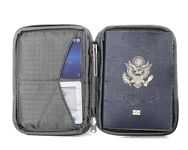 Zero Grid Passport Wallet - Travel Document Holder w/RFID Blocking, Shadow, One Size, Single