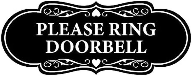 Signs ByLITA Designer Please Ring Doorbell Sign (Black) - Small 1 Pack