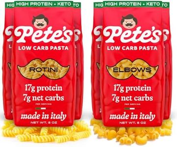 Pete's Pasta 6 Pack Low Carb Pasta - 3 Pack Elbow + 3 Pack Rotini, High Protein Pasta - Authentic Italian Keto Pasta Noodles - Imported from Italy