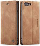 iPhone 8 Plus Wallet Case iPhone 7 Plus Leather Case, SINIANL Folio Case with Kickstand Credit Card Holder Magnetic Closure Folding Flip Book Cover Case for iPhone 7 Plus iPhone 8 Plus - Brown