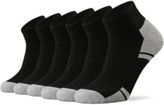 Ortis Low Cut Quarter Socks for Men Cotton Cushion Moisture Wicking Mesh Ventilating Running Training(Black XL)