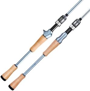 HANDING Miracle Bass Fishing Rod, Fuji A-Ring Guides, 30T+40T Carbon Fiber, 2-Piece High-Sensitive Lightweight Spinning and Baitcaster Rod, AA Cork Handle, Fuji Reel Seat,1/8-1 oz Lure Rating