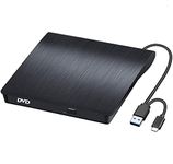 BEVA External CD DVD Drive, Type-C USB 3.0 Portable CD/Dvd +/-Rw Drive Slim DVD/CD Burner Player For Laptop Desktop PC MacBook, Windows 11/10 / 8/7 / XP/Linux/MacOS