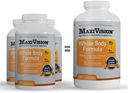 MaxiVision® AREDS 2 Whole Body Formula - AREDS 2 Eye Vitamins w/ Lutein and Zeaxanthin - for Macular Support - Eye Supplements for Eye Strain - 360 Capsules Count (360 Capsules 1 Bottle