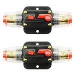 WMYCONGCONG 2 PCS 12V DC 100A Car Audio Inline Circuit Breaker Reset Fuse Holder for Auto Car Marine Boat Stereo Switch Audio Inverter System Protection