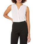 NYDJ Women's Sleeveless Pintuck Blouse, Light Primrose, Medium