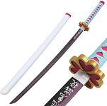 ZNLVZSH Demon Blade Wooden Samurai Sword,anime Cosplay Ninja Sword Props,for Fans Xmas Or Birthday Anime Lovers Decorative Toys ，41 Inches, Kanroji Mitsuri