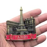 DT DECTONE Regular Metal Fridge Magnet, Paris 3D Metal Magnet for Fridge, Study Table, Office Desk, Premium Gift, Best Home Dcor Item for Travel Enthusiasts, Handmade Crafted Magnet-P4