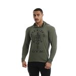 Gold's Gym Men's Workout Training Hooded Long Sleeve Sweat Top, Army Green, X-Large