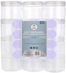 Healthy Packers Slime Containers with Water-tight Lids (8 oz, 12 Pack) - Clear Plastic Food Storage Jars with Individual Labels- Great for your slime kit - BPA Free