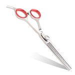 Professional Hairdresser Thinning Scissor with Hook, 6" with Dial Spring Screw - Anti-Rust Barber Scissor - Razor-Edge Steel Hair Thinning Scissors for Texturing - Finger Ring Pads - for Hair Types