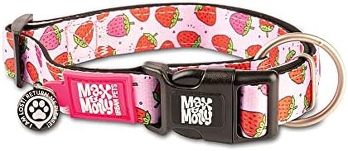 Max & Molly Dog & Puppy Collar with Power Buckle, Fun Style for Small, Medium, Large Dogs & Puppies, Waterproof, Comfortable, Adjustable, includes Gotcha QR Code Pet ID