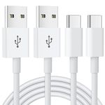 2Pack 1.8M USB C Charger Cable, USB to USB C Cable Fast Charging Compatible for iPhone 16 15, Samsung Galaxy S24 S23 S22 S21 Note 10 9 8, Huawei, Google Pixel, Sony Xperia-White