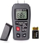 LABART Handheld Wood Moisture Test Meter LCD Moisture Tester for Wood Moisture Detector for Firewood Paper Humidity Measuring Include 9V Battery