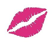 Dixies Decals Kiss Mark Lips Car Decal/Sicker (Color HOT Pink) 5.75" Cute for Cars,Trucks, Laptops, Windows and More.