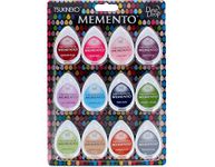 Tsukineko 12-Piece Assortment Memento Dew Drops Fade-Resistant, Sorbet Scoops