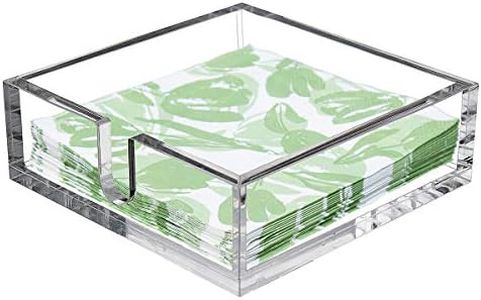 CY craft Acrylic Lunch Napkin Holder,Table Top Decorative Napkin Tray for Dining Table and Kitchen,Clear Luncheon Napkin Holder Tissue Dispenser, Horizontal Display,7.1 x 7.1 x 2.6 inches