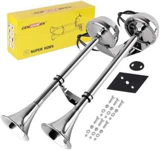 12V Dual Trumpet Marine Boat Horn,304 Stainless Steel Electric Car Horn Kit | 150dB Loud with L&H Tones,Easy Install & Waterproof,Universal for most 12V Boat/Ship/Yacht/Car/Motorcycle/Truck/Fishing Boat