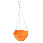 Sourcingmap Plastic Hanging Flower Pot Holder Indoor Outdoor Hanging Rope Home Garden Hanging Flower Plant Planter Pot Orange