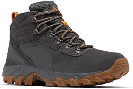 Columbia Men's Newton Ridge Plus II Suede Waterproof, 2024 Dark Grey/Gold Amber, 10